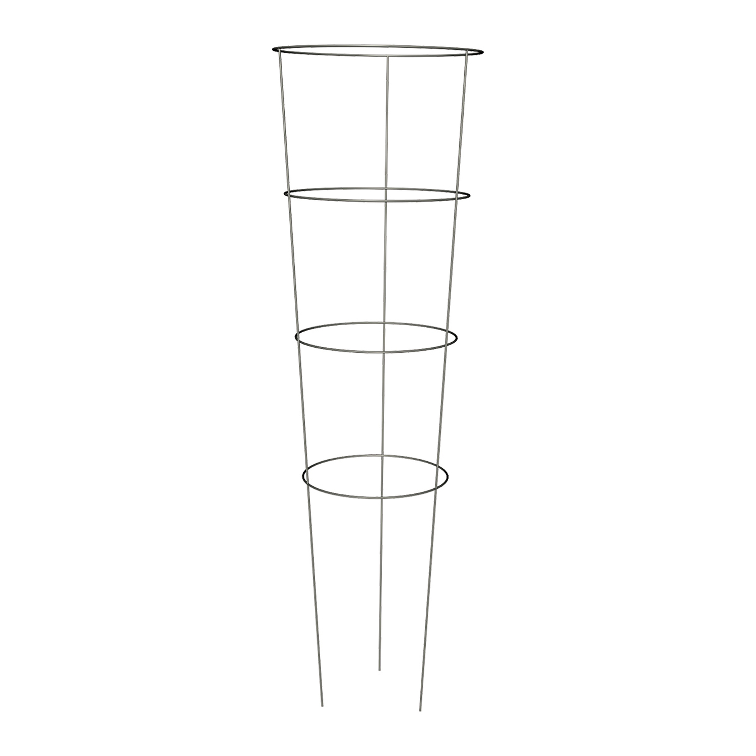 42 In. Galvanized Welded Wire Tomato Cage With 4 Rings And 3 Legs