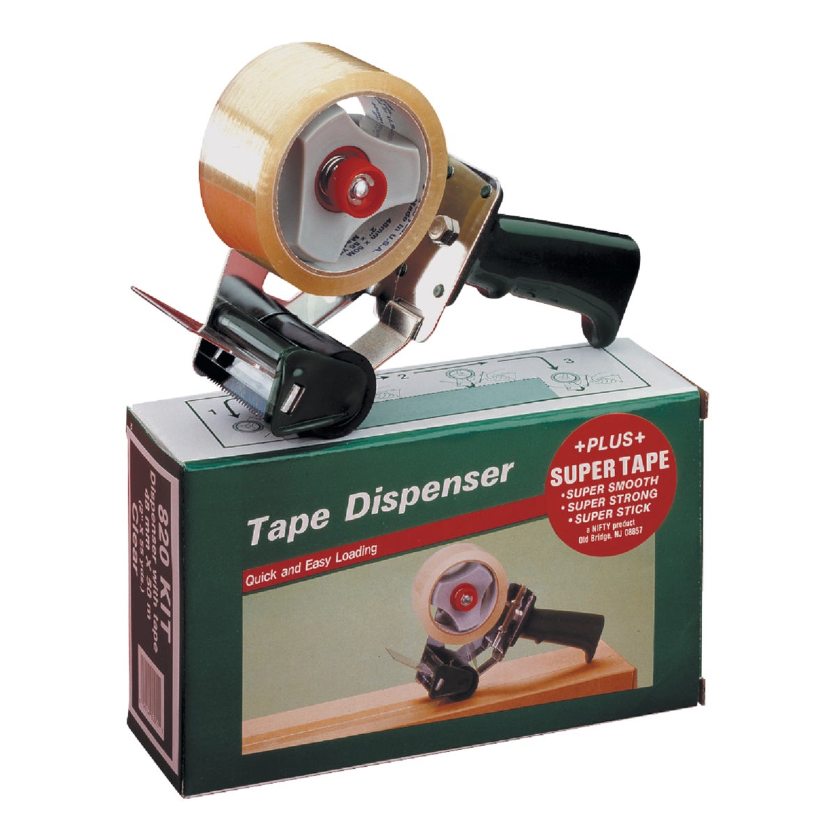 D820kit 2-inch Tape Dispenser With Tape - Ideal For Carton Sealing