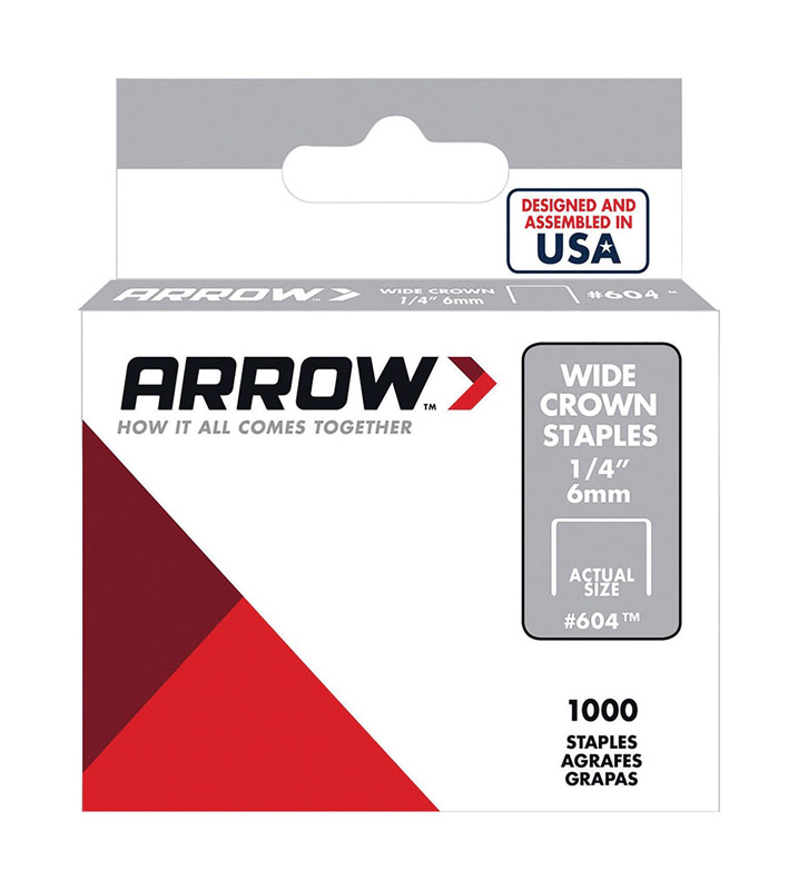 Arrow Heavy-Duty Wide Crown Staple, 1/4 In. (1000-Pack)