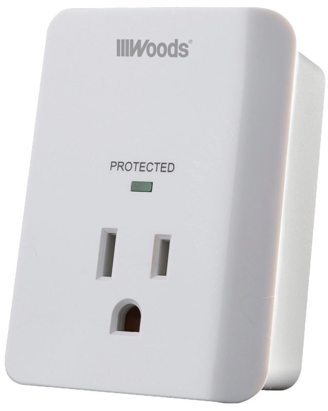 1-outlet 15a White Surge Tap Appliance Alarm 1080 Joules
