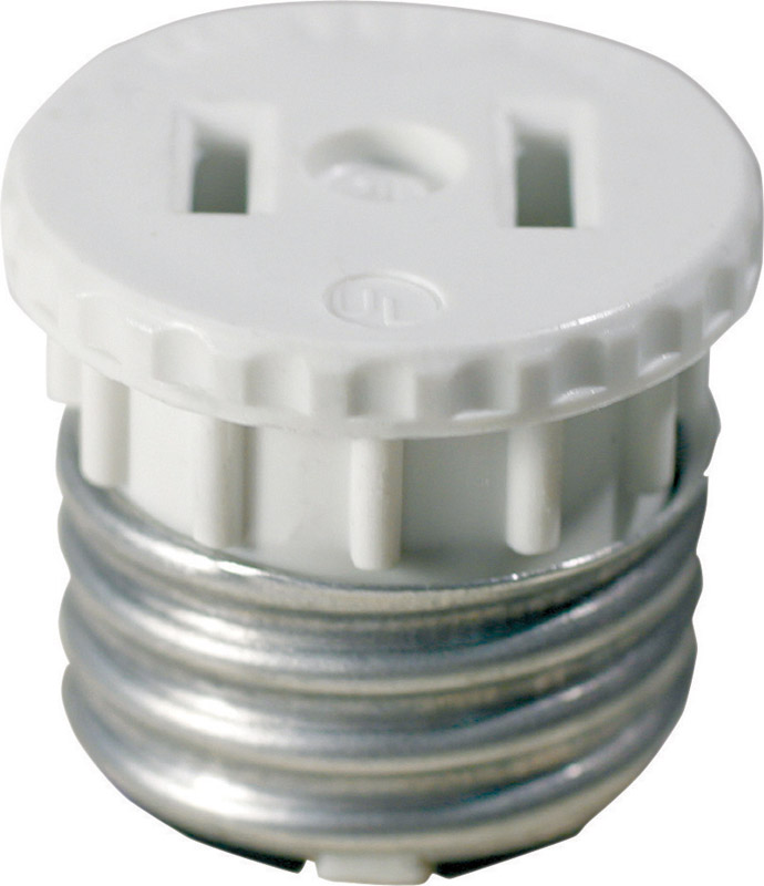 Leviton 600W 120V White Light Socket Adapter