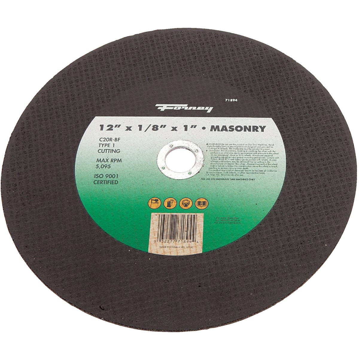 12-inch X 1/8-inch Type 1 Masonry/asphalt Cutting Wheel, Model 71894