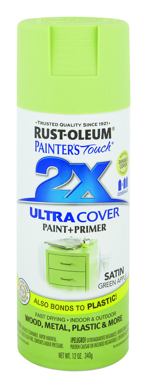 Painter's Touch 2x Ultra Cover 12 Oz. Satin Green Apple Spray Paint