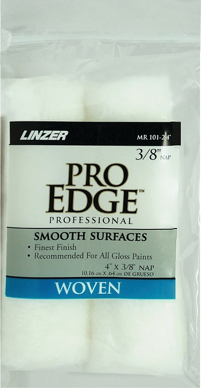Linzer Pro Edge Fabric 3/8 in. x 4 in. W Mini Paint Roller Cover For Smooth Surfaces 2 pk