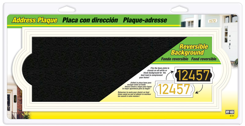 Off White Rectangle Address Plaque - Weather-resistant, Reversible Background, Model Ak-461