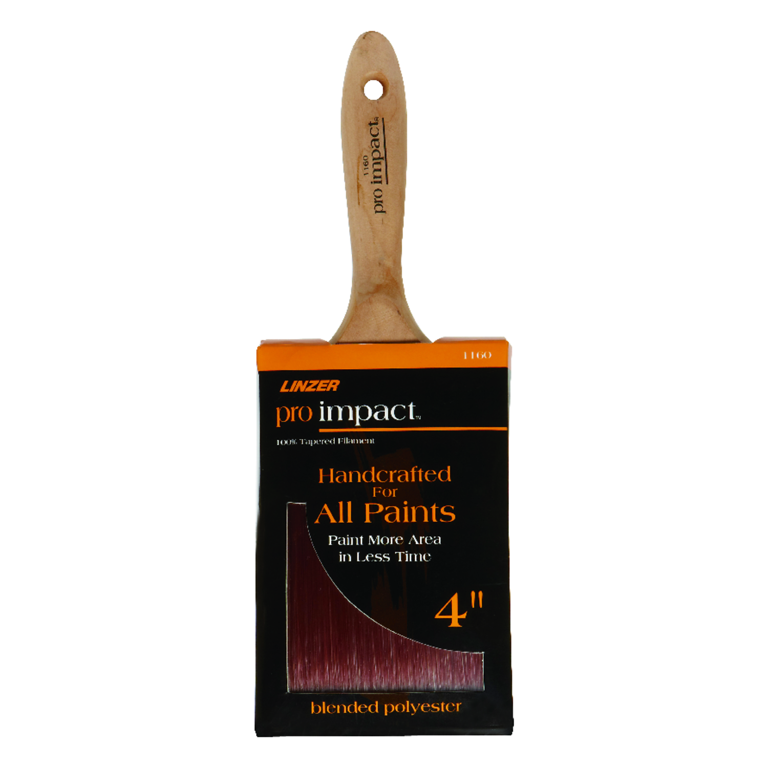 Pro Impact 4 In. Flat Paint Brush - Professional Quality For All Paints