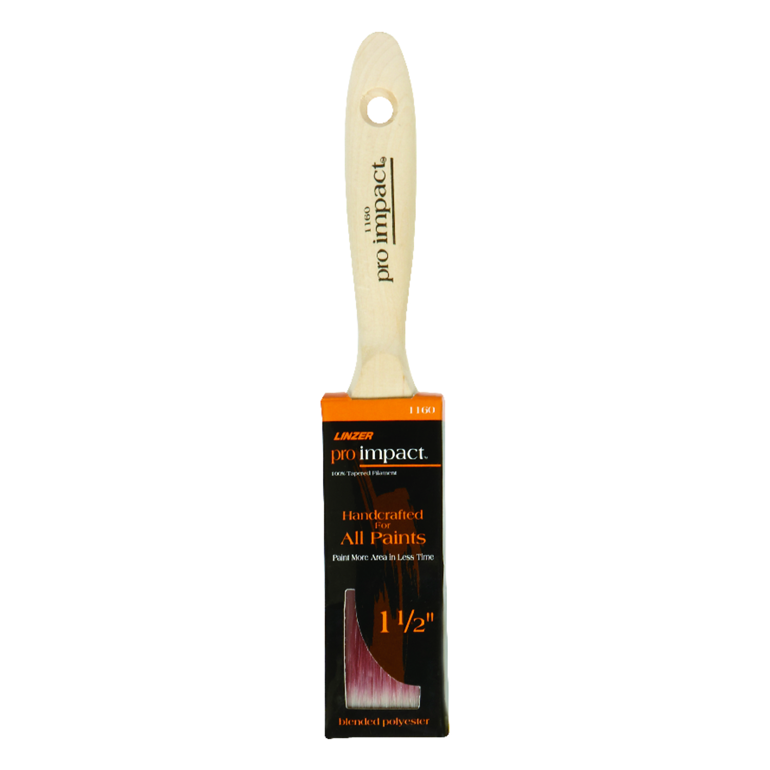 Pro Impact 1-1/2 In. Flat Paint Brush For All Paints And Varnishes