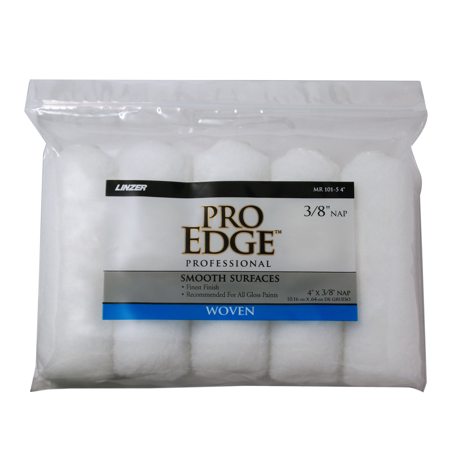 Linzer Pro Edge 3/8 in. x 4 in. W Mini Paint Roller Cover For Smooth Surfaces 5 pk