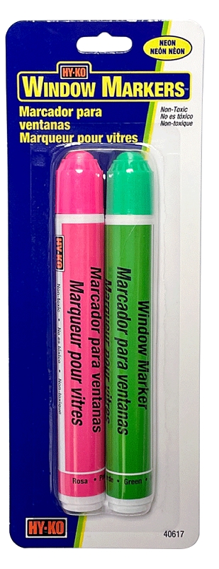 Hy-Ko Pink & Green Neon Window Marker (2-Pack)