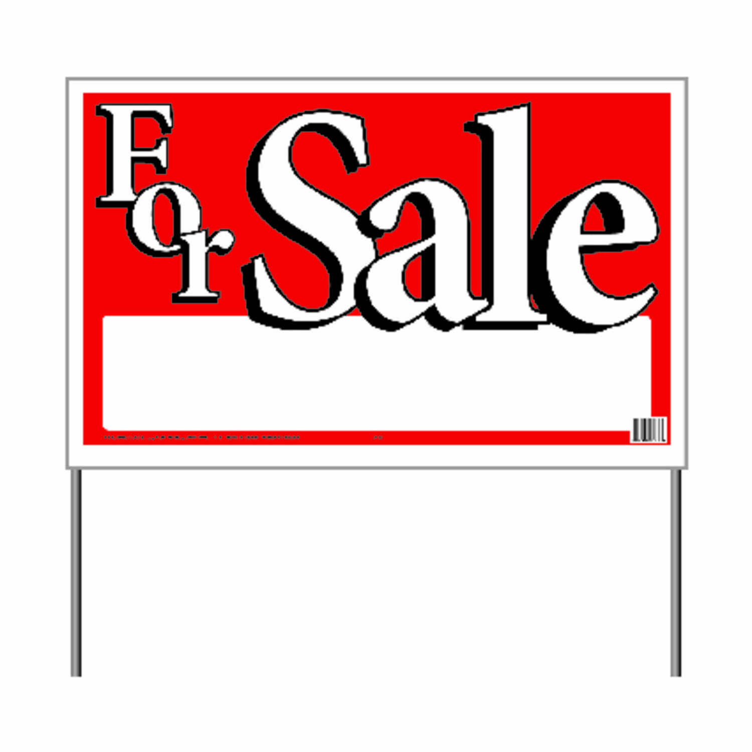 English For Sale Sign 16 In. H X 26 In. W With Wire Frame
