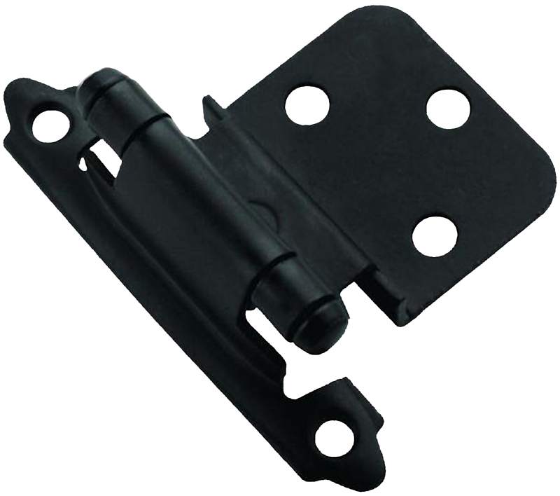 Amerock 3/8 In. Flat Black Self-Closing Face Mount Inset Hinge (2-Pack)