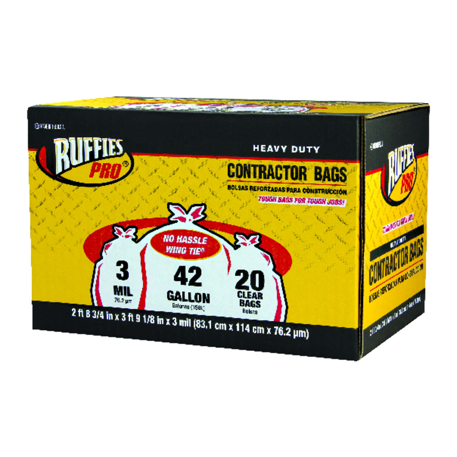 Ruffies 42 Gal. Contractor Clear Trash Bag (20-Count)