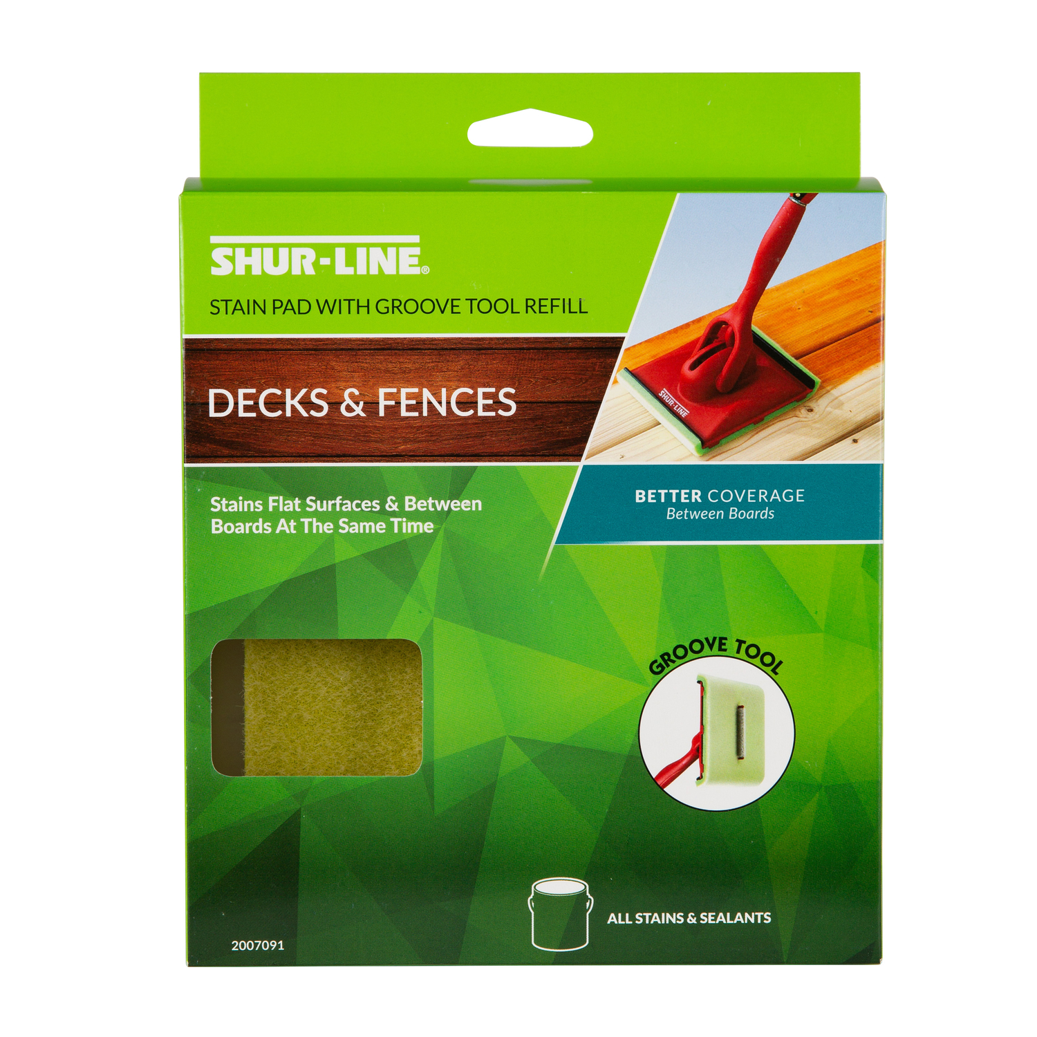 Deck & Fence Stain Pad Refill, With Groove Tool