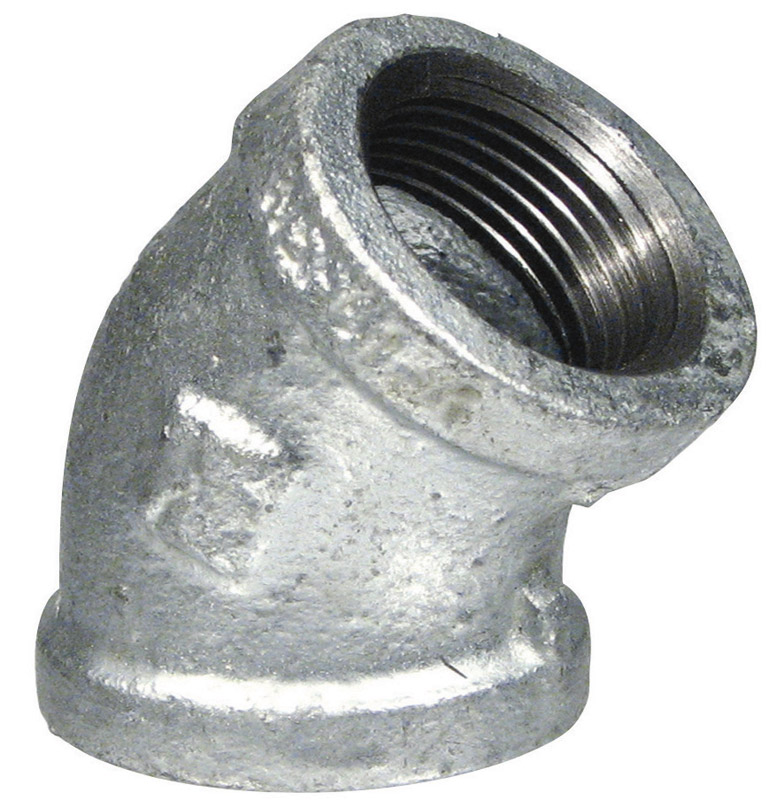 3/8 In. 45 Degree Galvanized Malleable Iron Elbow Fitting