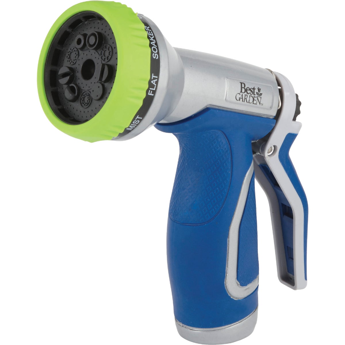 Metal 9-pattern Hose Nozzle, Blue & Gray, Model 55118-pt