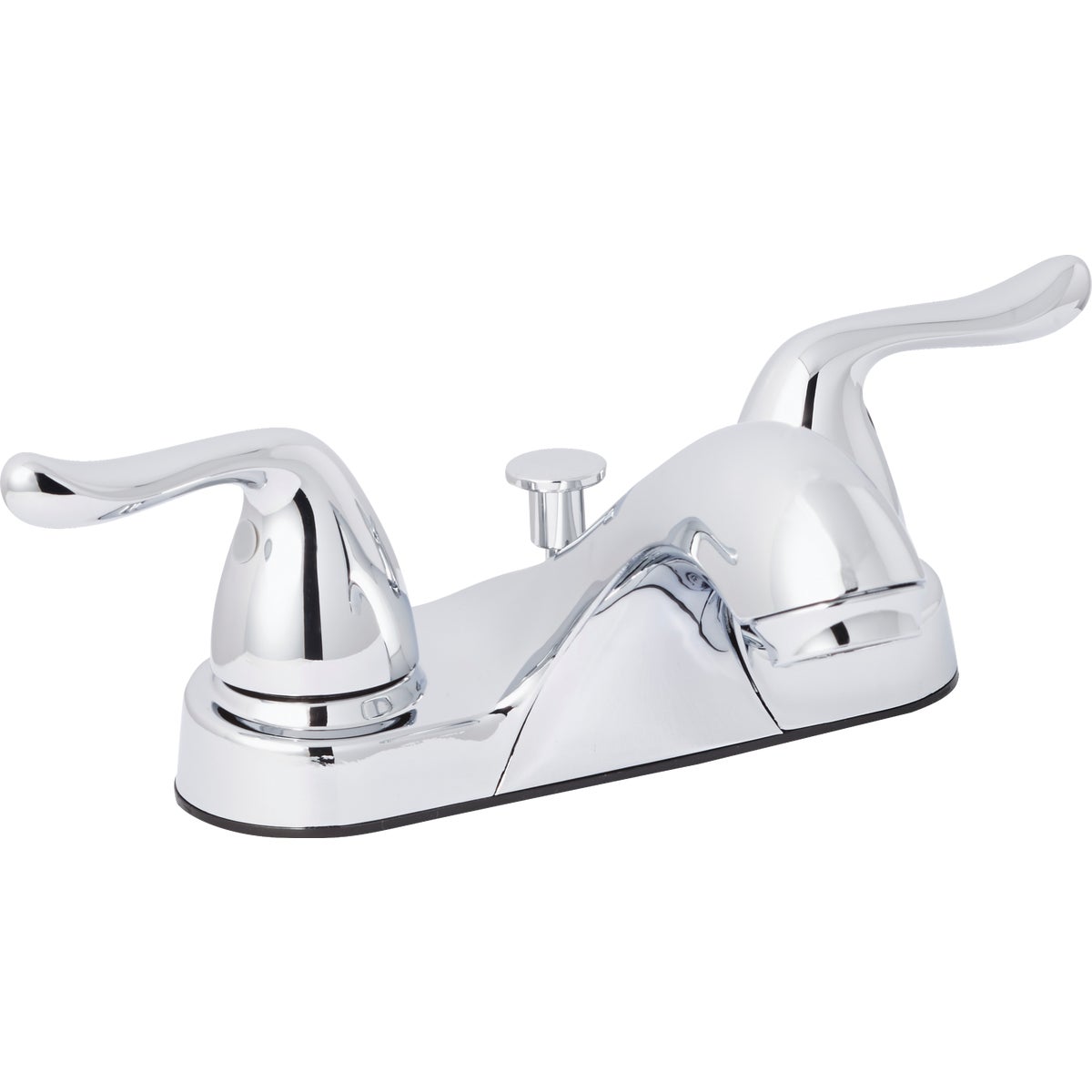 Polished Chrome 2-handle Knob 4 In. Centerset Bathroom Faucet With Pop-up
