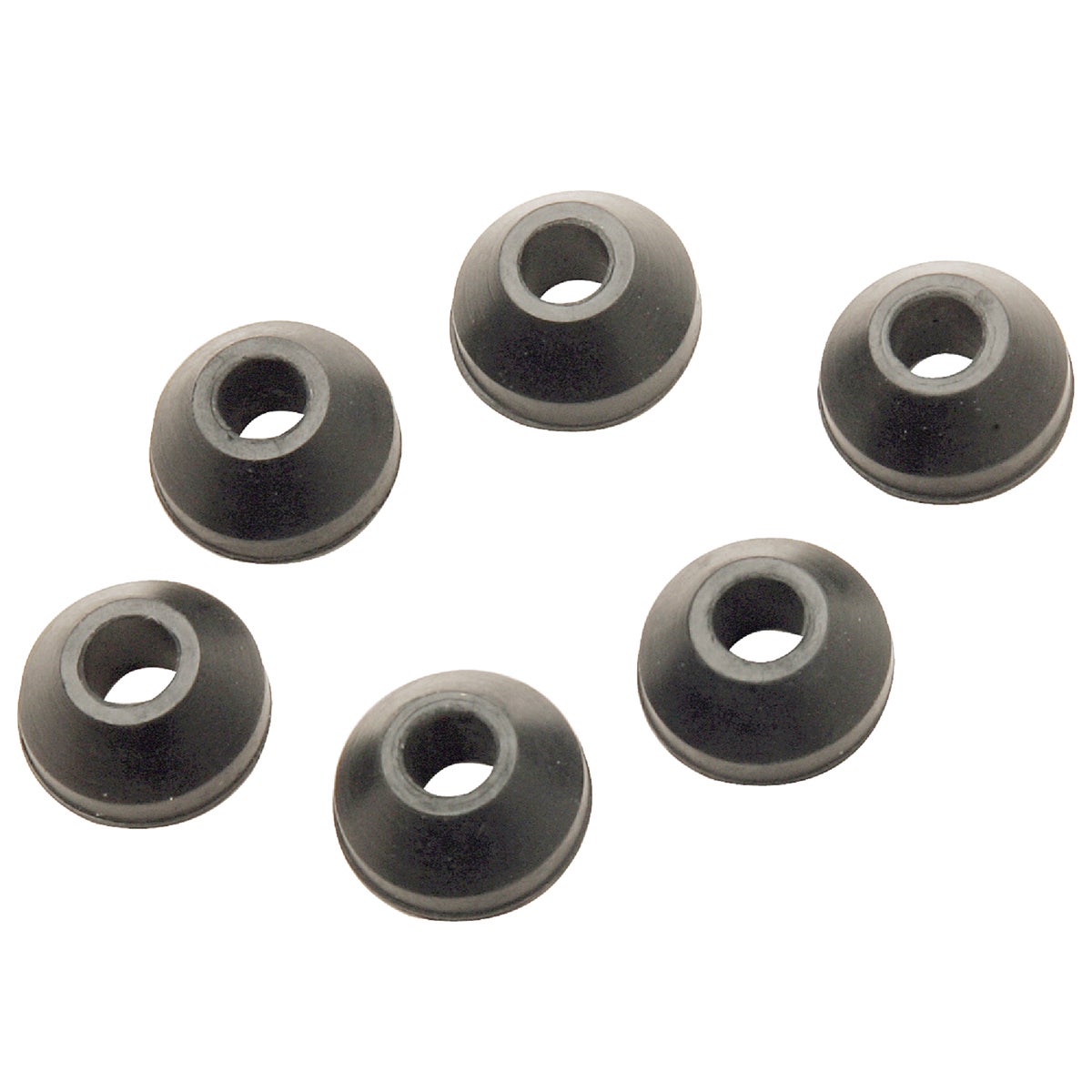 1/2 Inch Black Beveled Faucet Washer - Rubber, 1/8 Inch Id, 6 Count