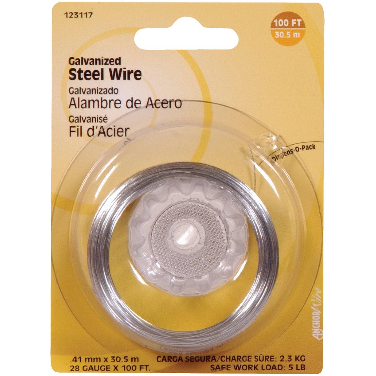 28-Gauge Galvanized Wire, 100-Ft.