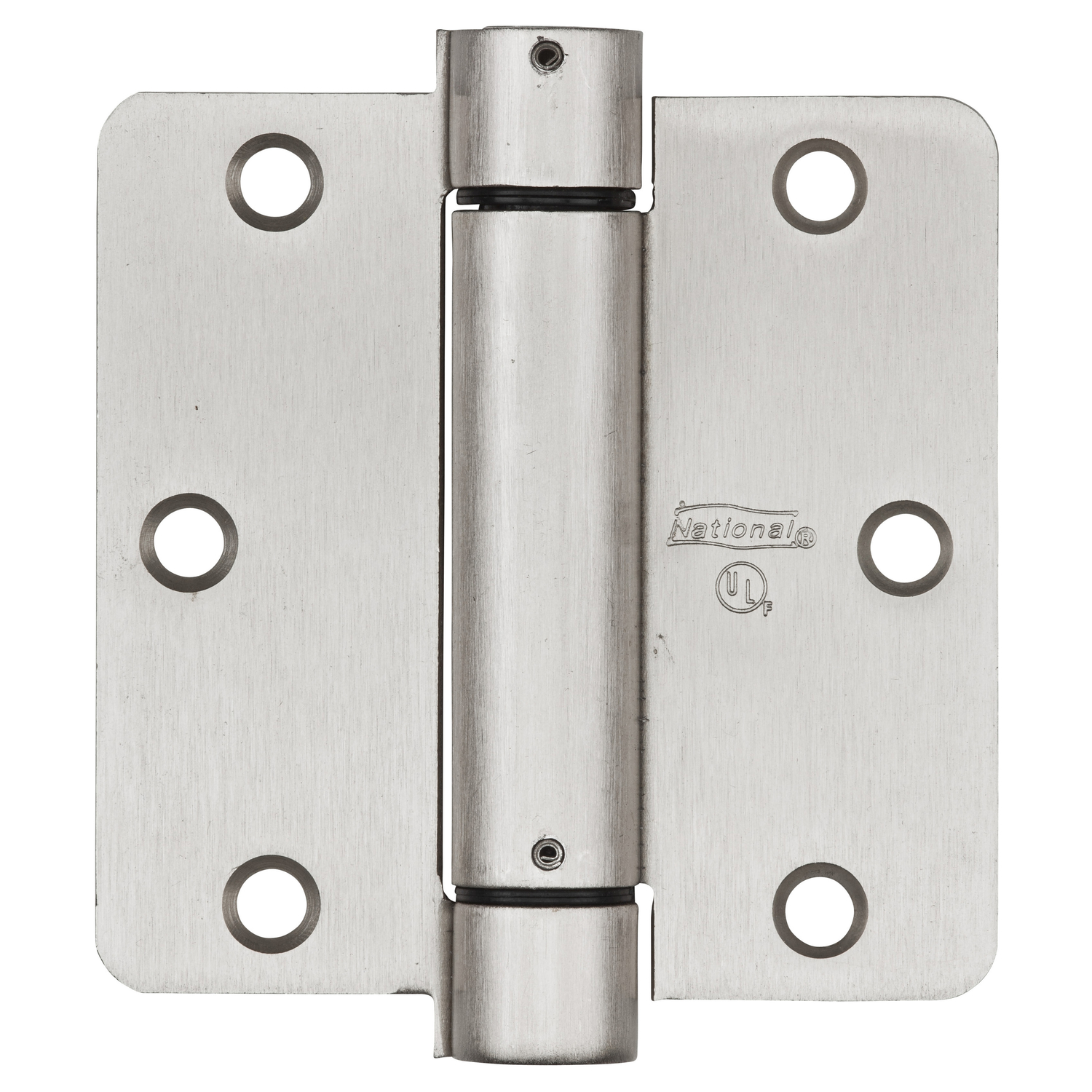 National Hardware 3-1/2 In. Satin Nickel 1/4 In. Radius Spring Door Hinge