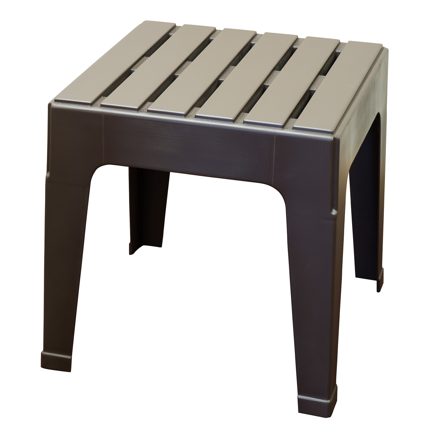 Earth Brown 18.9 In. Square Resin Stackable Side Table