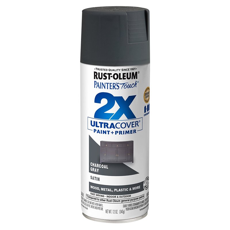 Painter's Touch 2x Ultra Cover 12 Oz. Satin Charcoal Gray Spray Paint
