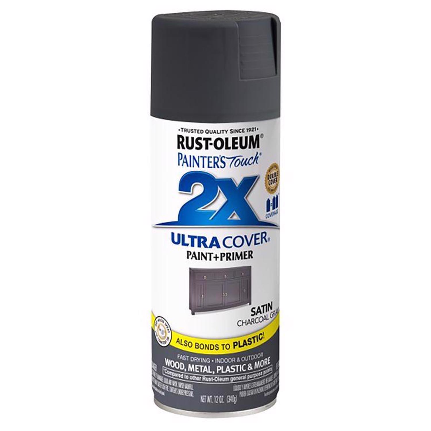 Painter's Touch 2x Ultra Cover Satin Charcoal Gray Spray Paint 12 Oz