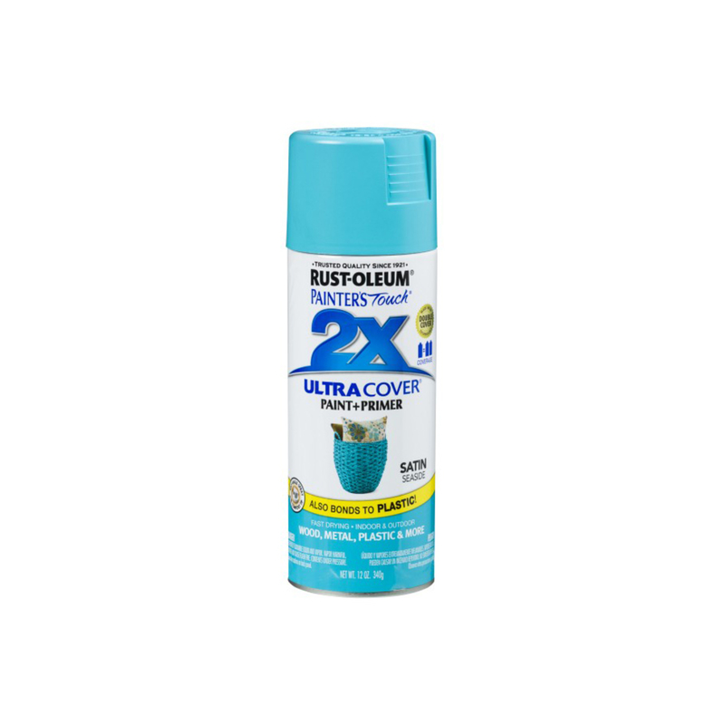 2x Ultra Cover 12 Oz. Satin Spray Paint, Seaside Color