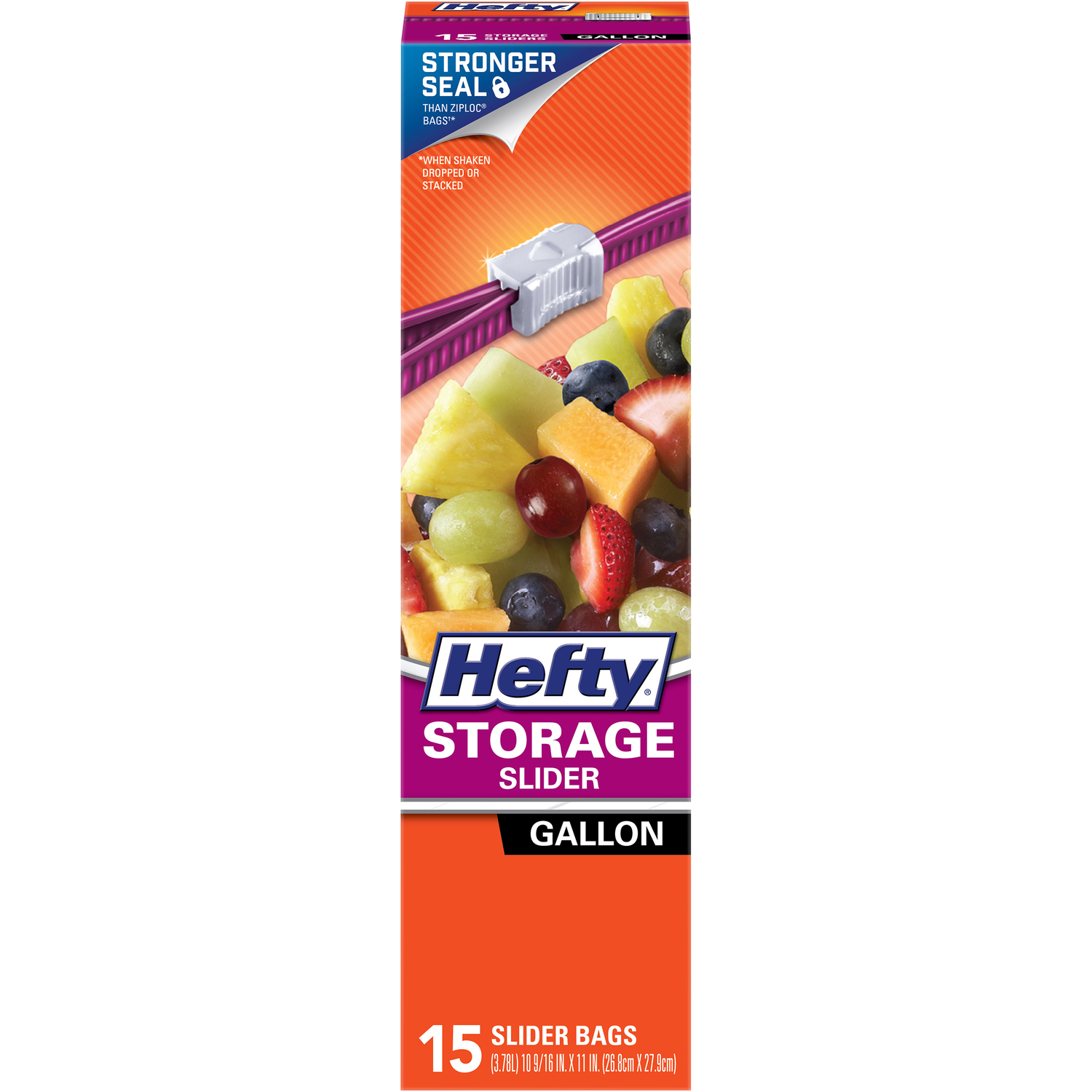 Hefty 1 Gal. Slider Food Storage Bag (15-Count) Stand & Fill Expandable Bottom