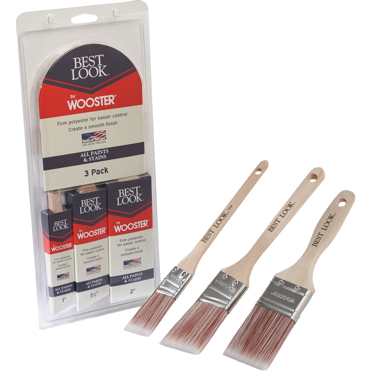 Best Look By Wooster 3-piece Paint Brush Set - D4025