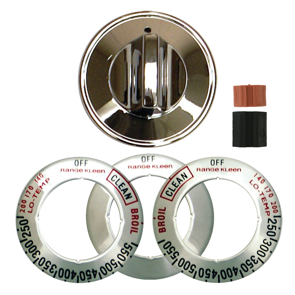 Range Kleen Chrome Replacement Gas Range And Oven Knob Kit