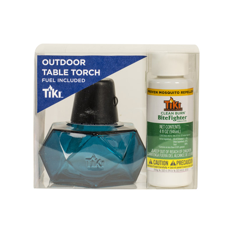 Tiki Hex Tabletop Torch & Clean Burn BiteFighter Fuel Set