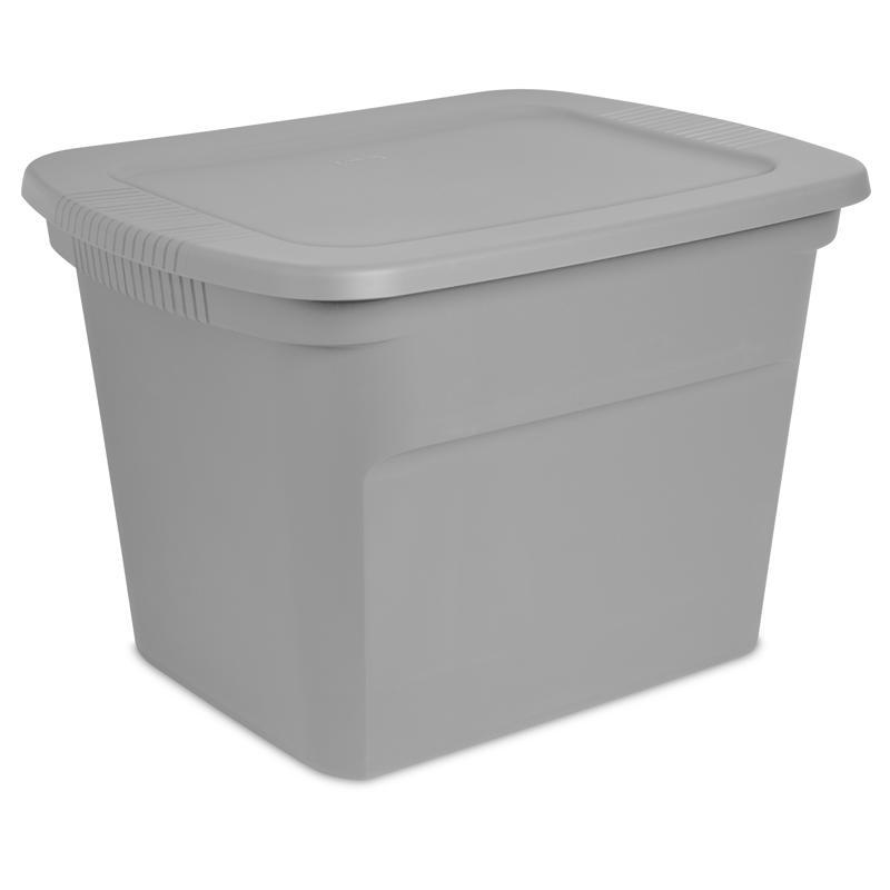 Storage Tote, Cement Color, 18-Gallons