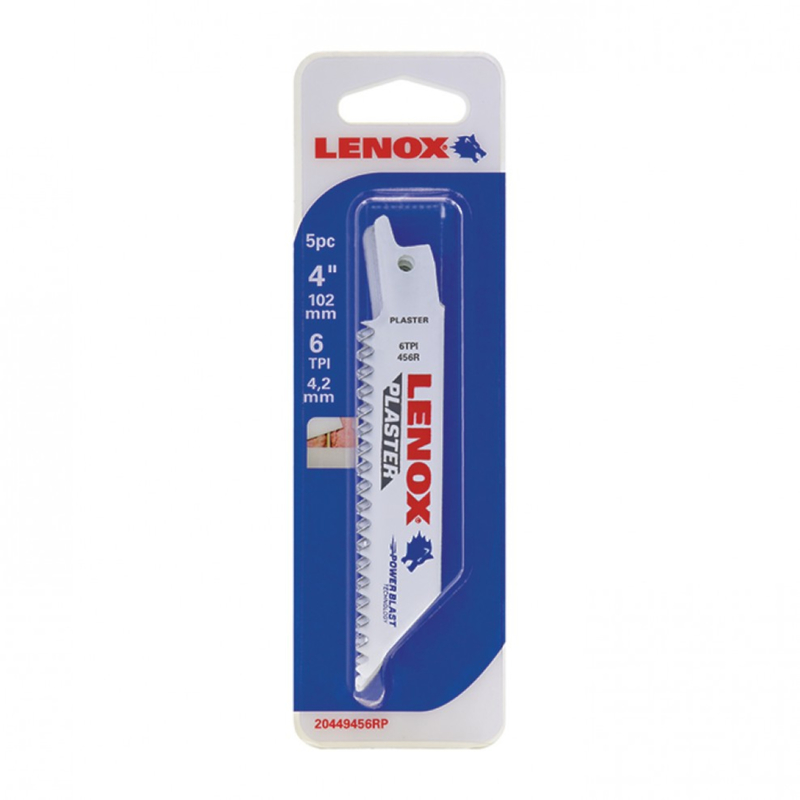 Lenox 4 In. 6 TPI Plaster Reciprocating Saw Blade (5-Pack)