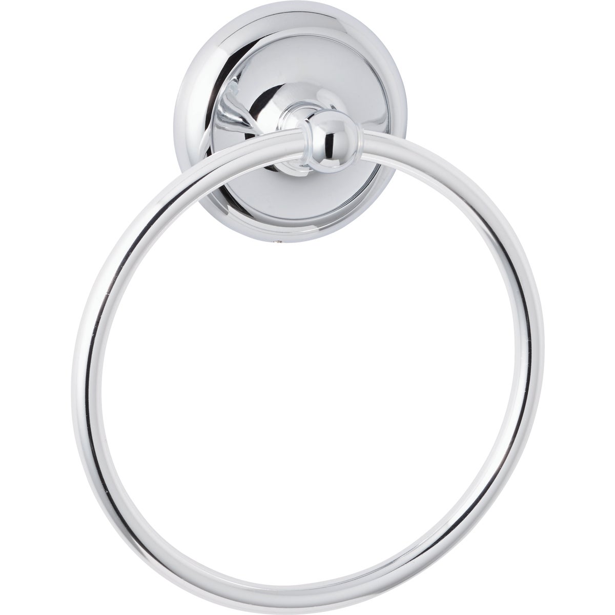 Aria Polished Chrome Towel Ring - 7.3 Inch Diameter, Zinc Die-cast