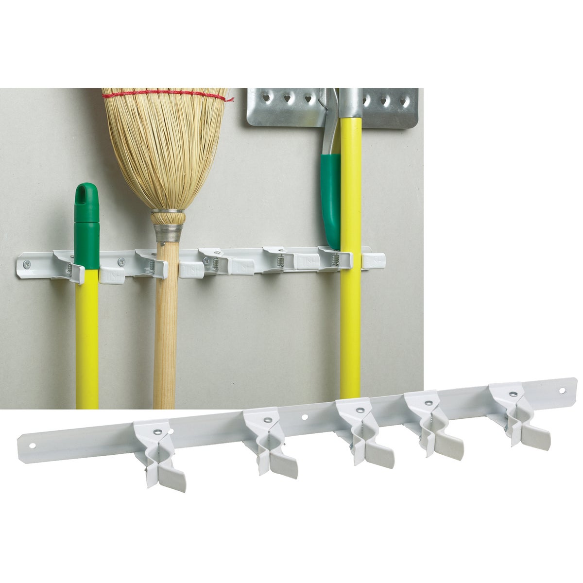 Rust-resistant White 5-spring Clip Organizer - 15 Inch Adjustable Grips
