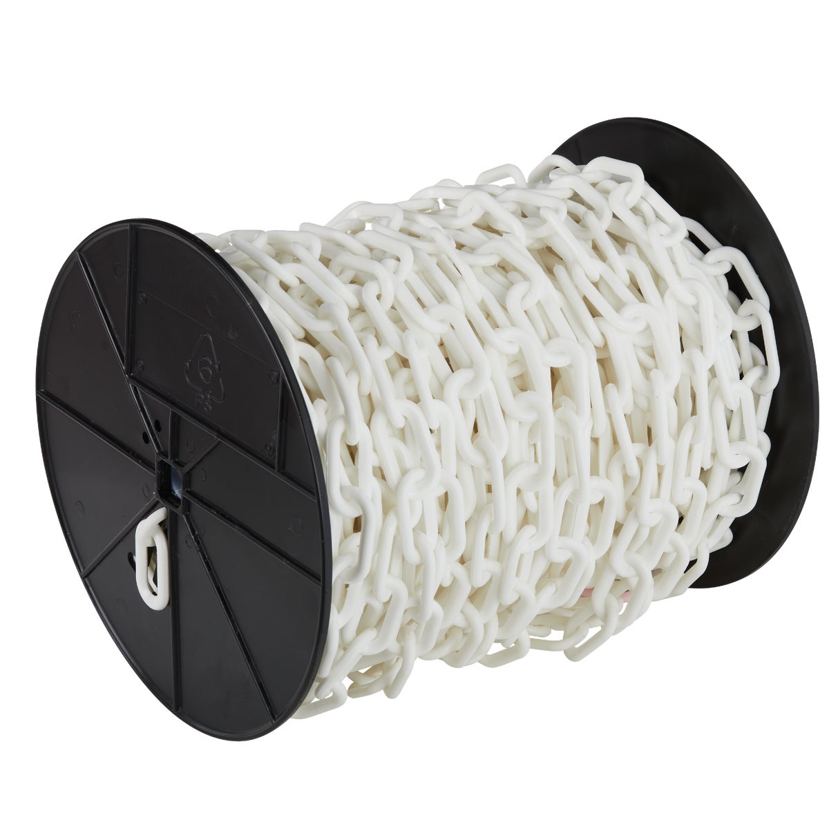 #8 White 125 Ft. Plastic Chain - Durable Crowd Control Solution