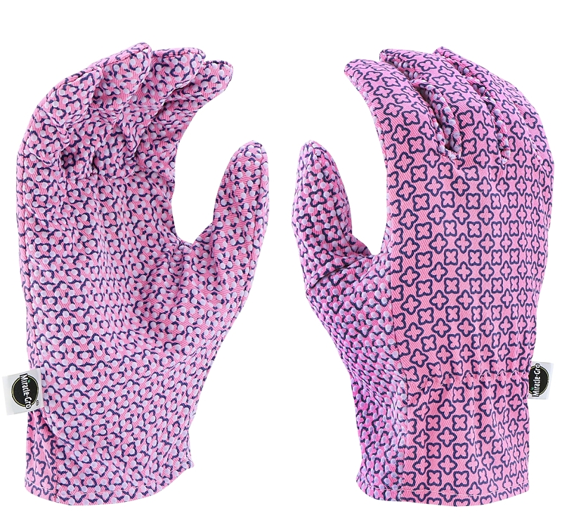 Miracle-Gro Women's Polyester & Cotton Dotted Grip Planting Gloves, Medium/Large