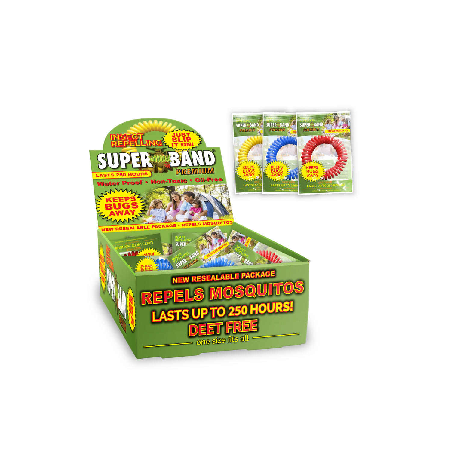 Super Band 250 Hr. Assorted Color Insect Repelling Wristband