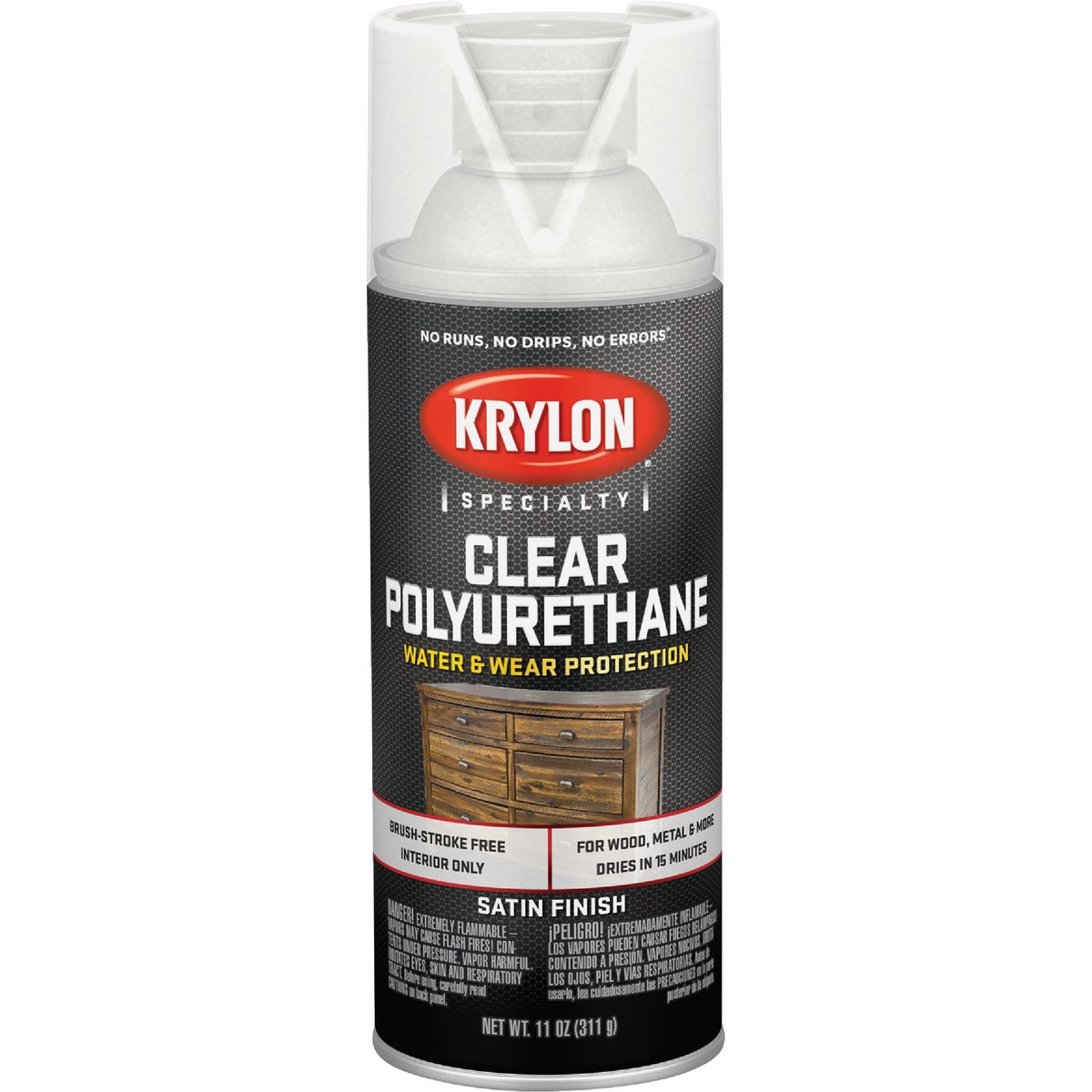 Krylon Satin Clear Spray Polyurethane, 11 Oz.