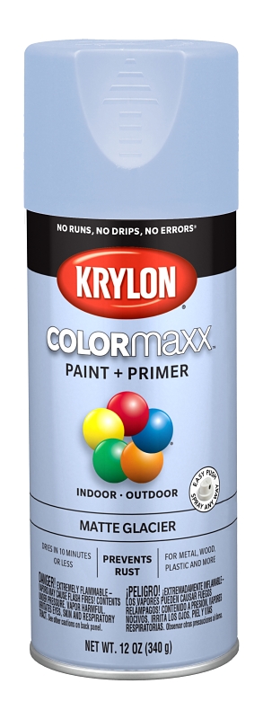 COLORmaxx Spray Paint + Primer, Matte Glacier, 12-oz.