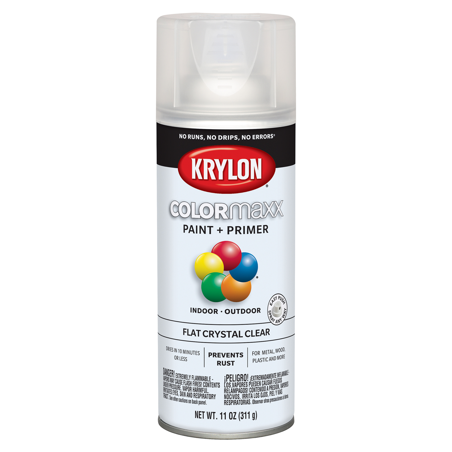 COLORmaxx Spray Paint, Clear Flat, 12-oz.