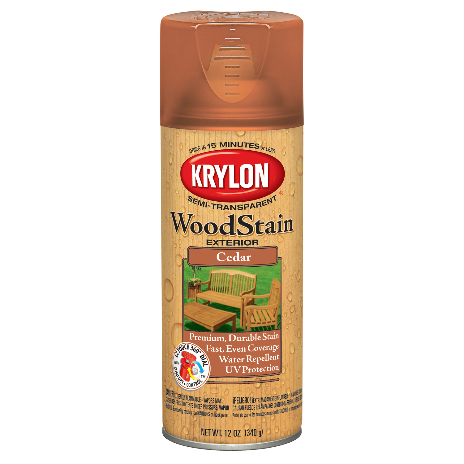 12 Oz. Exterior Semi-transparent Wood Stain Spray, Cedar Color