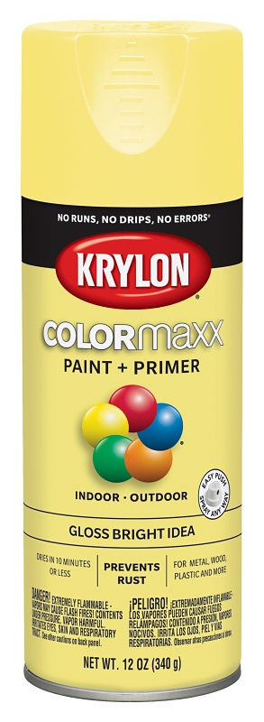 COLORmaxx Spray Paint + Primer, Gloss Bright Idea, 12-oz.
