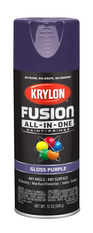 Fusion All-In-One Spray Paint + Primer, Gloss Purple, 12-oz.