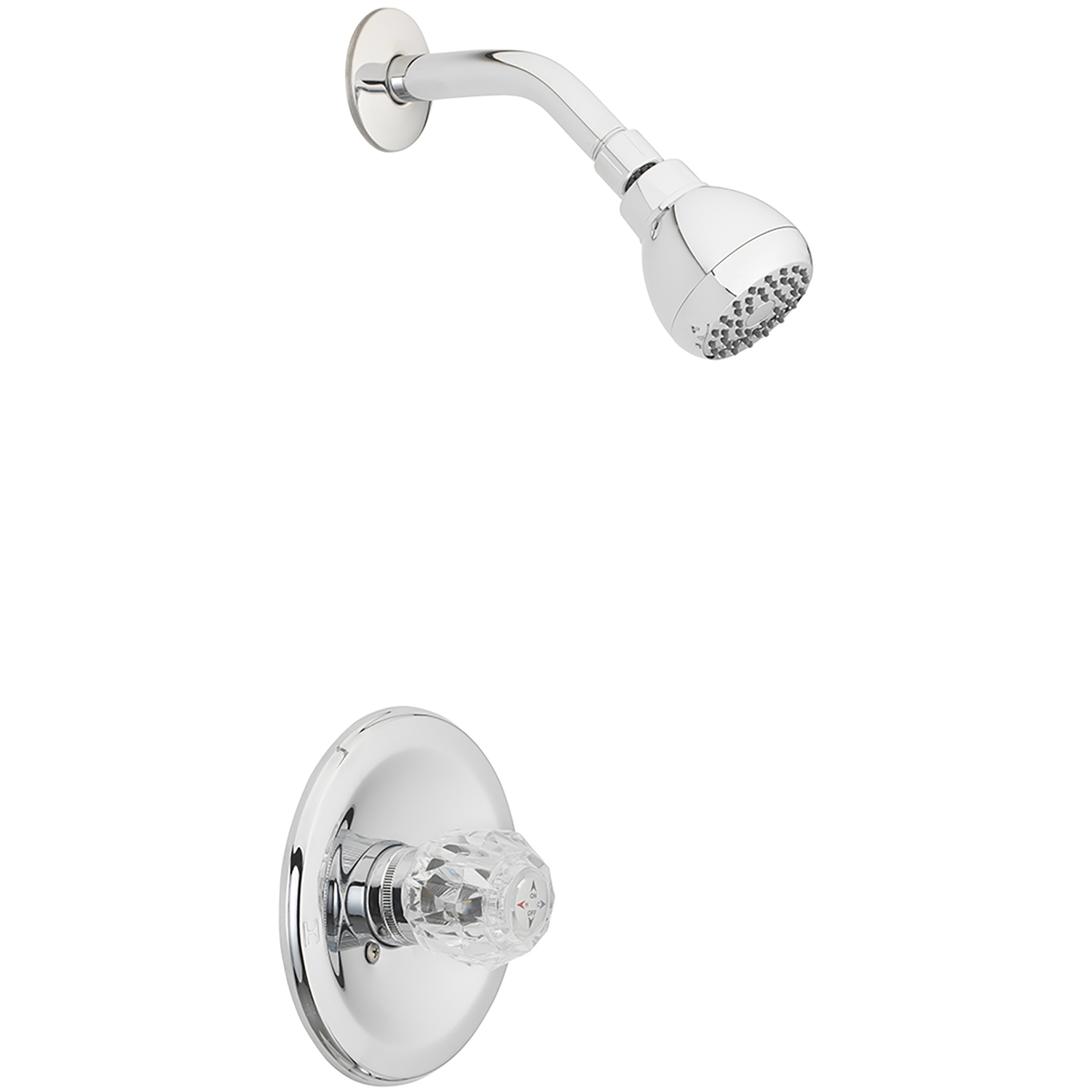 Essentials 1-handle Chrome Shower Faucet With Acrylic Knob And Repair Kit