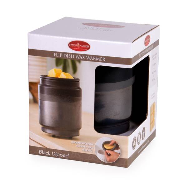 Black Dipped Medium Wax Melt Warmer With Flip Dish