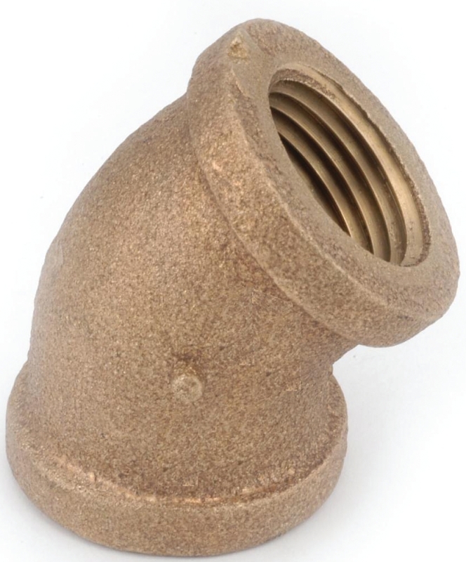 Pipe Fitting, Cast Elbow, 45-Degree, Lead Free Rough Brass, 3/4 In.