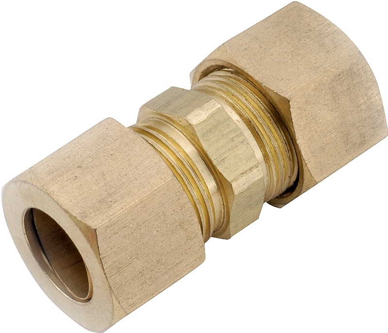 Compression Full Union, Brass, 1/4 In.