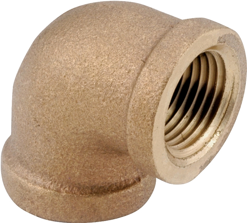 Pipe Fitting, 90-Degree Cast Elbow, Lead Free Rough Brass, 1/8 In.