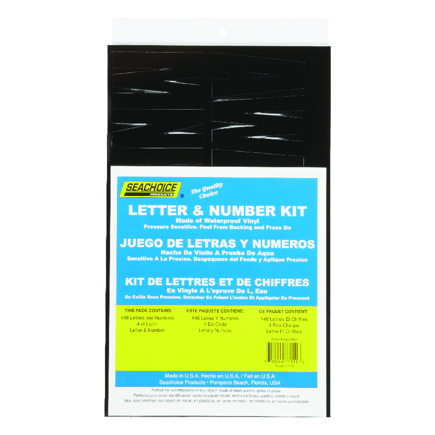 Seachoice 3-1/4 In. Black Solid Vinyl Letter & Number Kit